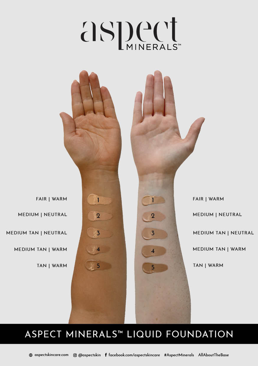 Aspect Mineral Foundation Swatches